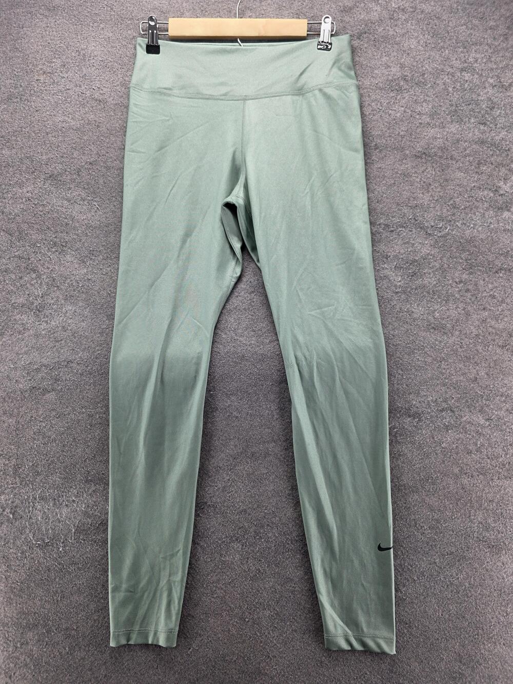 Nike Dri-FIT Leggings Womens M Green Ankle Stretch Running Yoga Gym DD5439-357